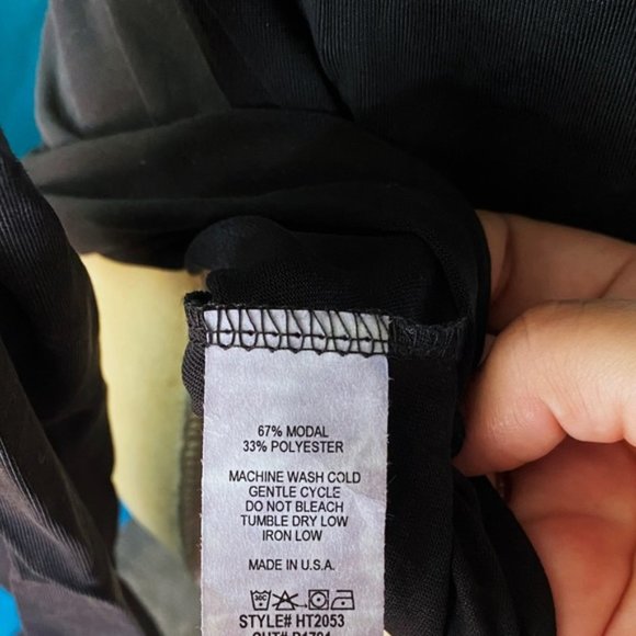 Hailey & Co. Reba Long Sleeve Ruffle Basic Blouse Bohemian Top Black New Medium - Picture 12 of 13